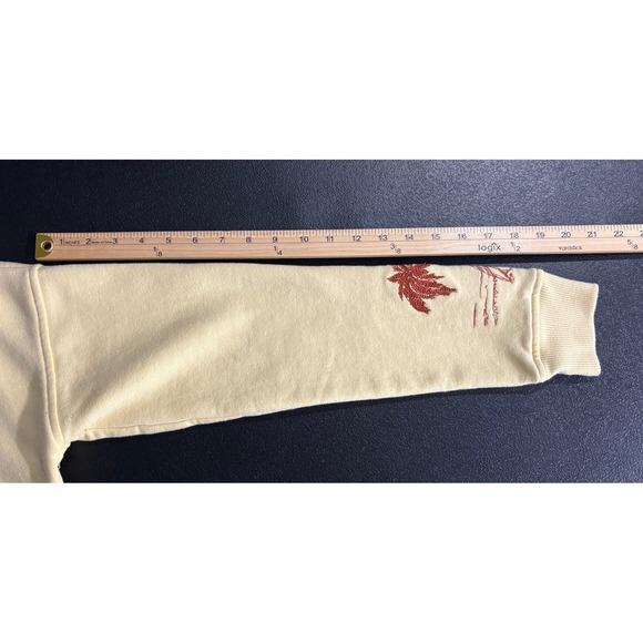 Abercrombie & Fitch Cream Palm Tree Embroidered Hoodie Sweatshirt Mens XS - Picture 7 of 12